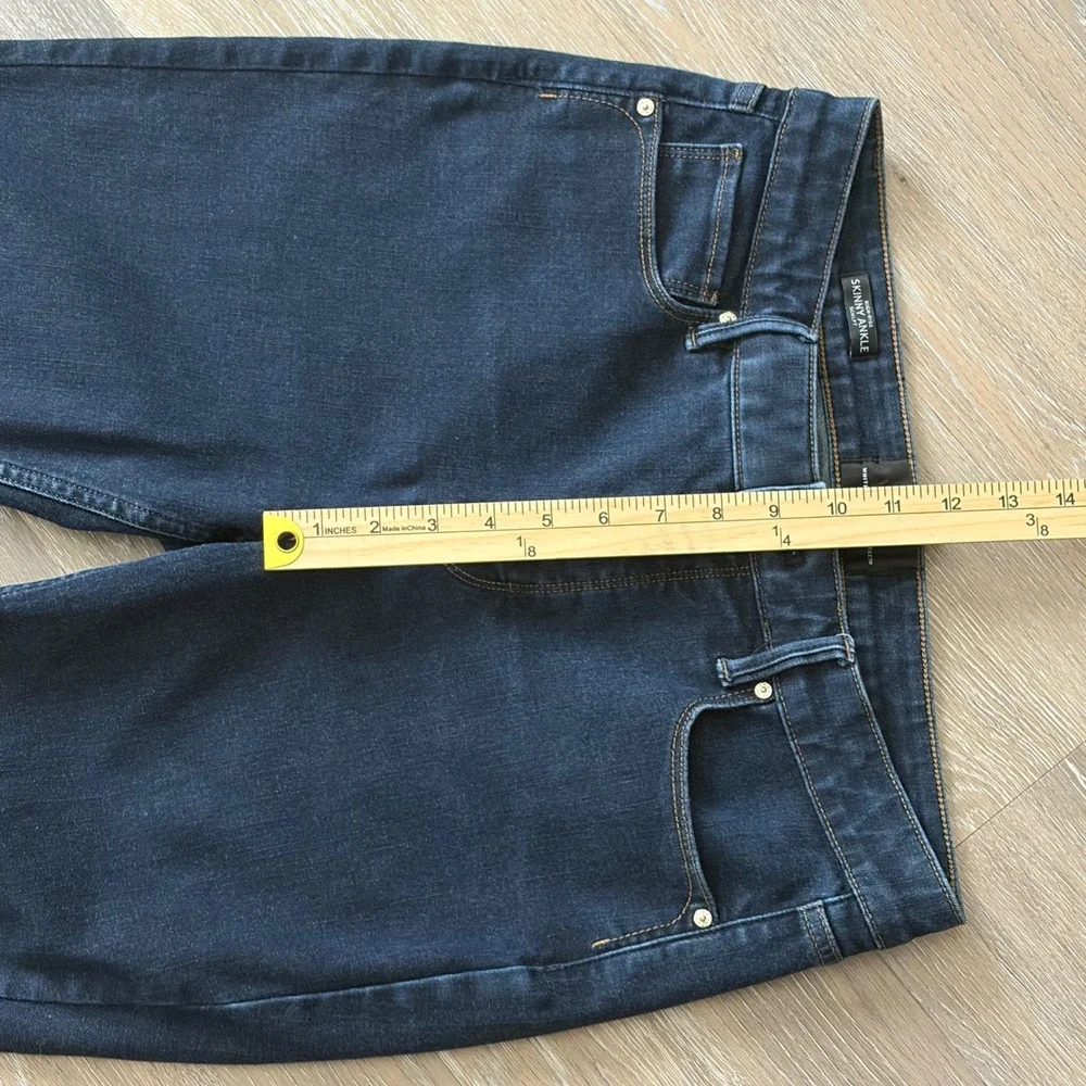 White House Black Market High Rise Skinny Ankle Sculpt Jeans Indigo Blue Size 10